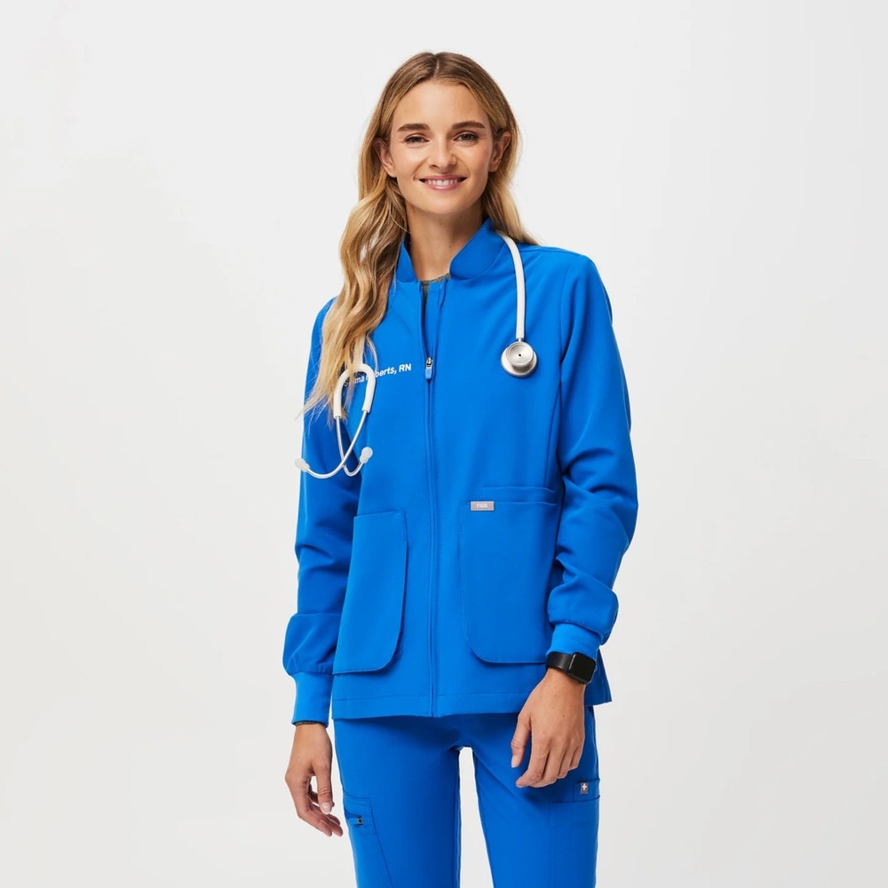 Figs Royal Blue Sebina Scrub Jacket